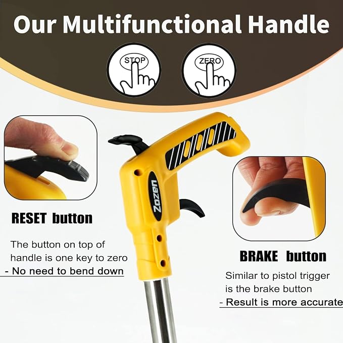 Zozen Pro Measuring Wheel, Brake & Handle Reset, Imperial Mechanical Roller | - Image 2