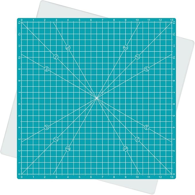 Rotating Self Healing Cutting Mat 14"x14", Square Sewing Cutting Mat Board by AMASEWART