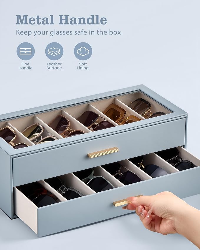 Lolalet Sunglasses Storage Box for Women, Eyewear Eye Glass Organizer - Image 3