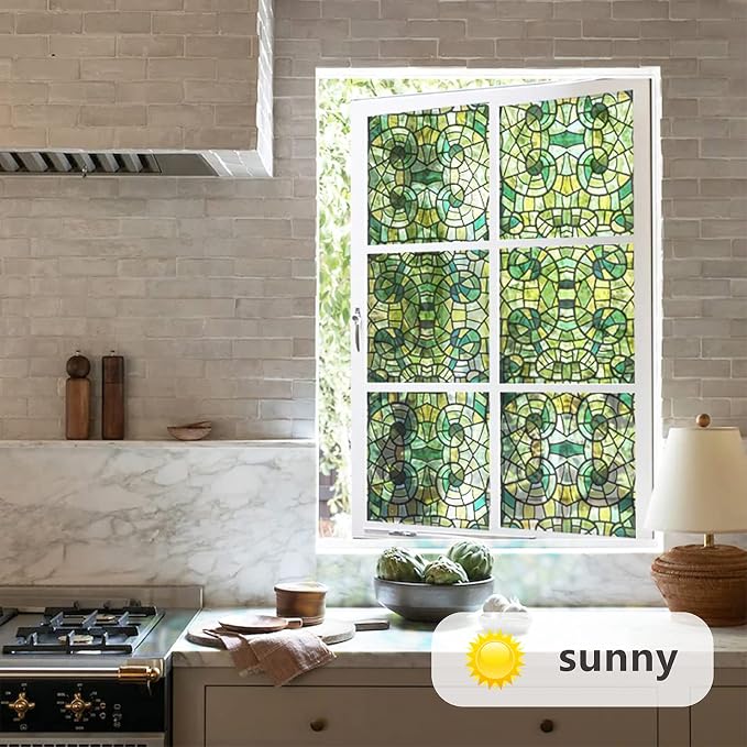 funlife Original Hand-Drawn Faux Stained Glass Window Film, Double-Sided Static - Image 7