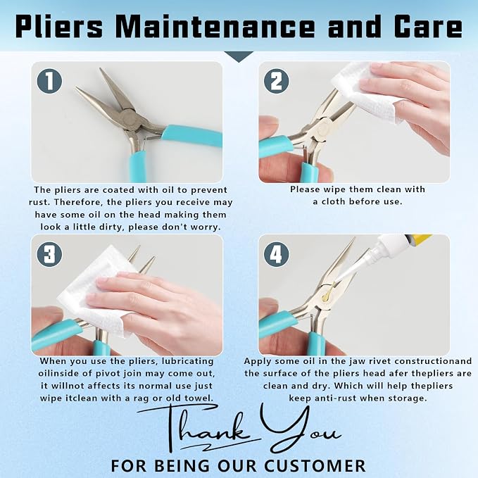 4 Pack Jewelry Making Pliers Tools Set, Jewelry Making Needle Nose Chain Nose - Image 5