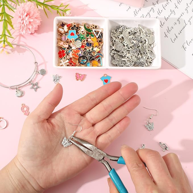 SANNIX 350Pcs Charm for Jewelry Making, Mixed Bulk Tibetan Silver Jewelry - Image 5