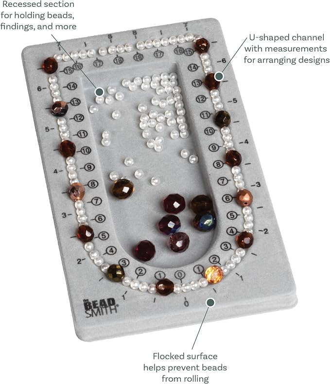 The Beadsmith Mini Bead Board, 16” U-Shaped Channel, 4 x 6.75 inches, Design - Image 4