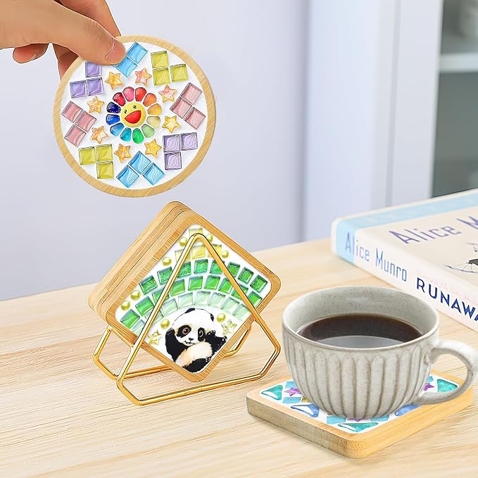 UXORSN 8 Sets DIY Mosaic Tiles for Crafts Mixed Color Glass Mosaic Kit - Image 4