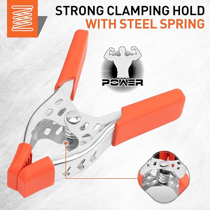 HORUSDY 4-Piece 8" inch Spring Clamp, Heavy Duty Spring Metal Spring Clamps - Image 3