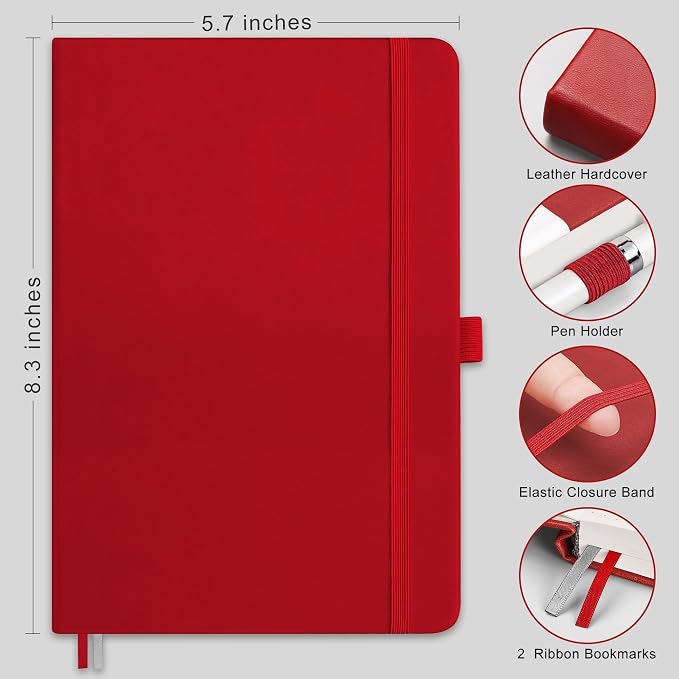 RETTACY Blank Journal Notebook, 192 Pages, A5 Medium Size | Leather Hardcover - Image 2