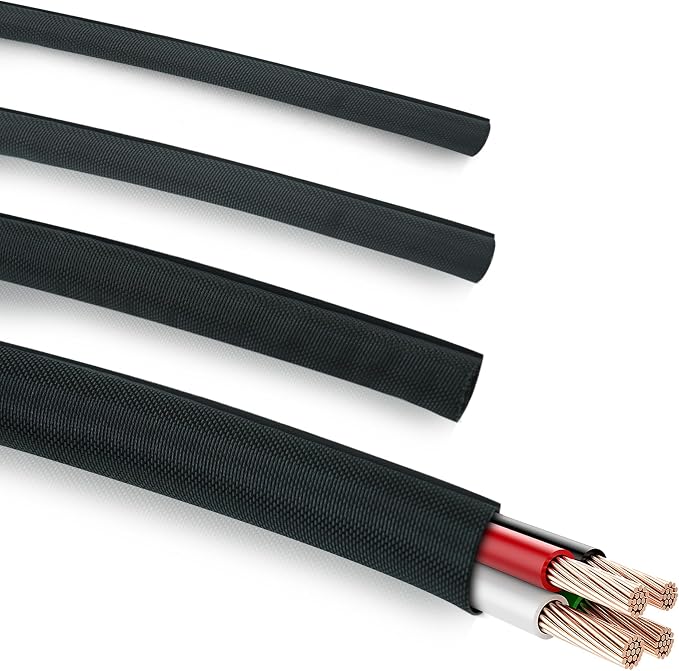 118 Inch Braided Wire Loom Cable Management, Self-Wrap Cord Protectors from by Zanoal