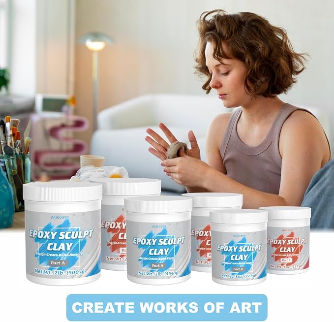 4 Pound Natural Epoxy Putty Sculpt Clay, 2 Part Modeling Compound - Image 4