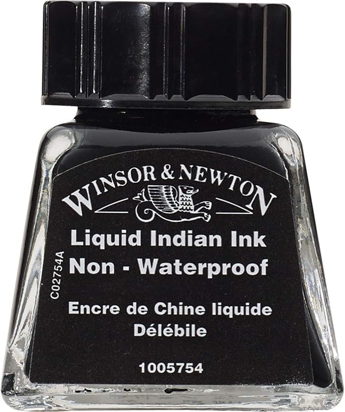 Winsor & Newton Drawing Ink, 14ml Bottle, Liquid Indian Ink by WinsorNewton