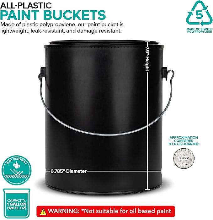 1 Gallon Plastic Paint Bucket - Image 2