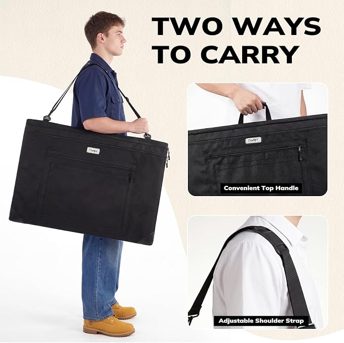 JusArt Art Portfolio Bag, 20x26 Light Weight Portfolio Folder Case - Image 4