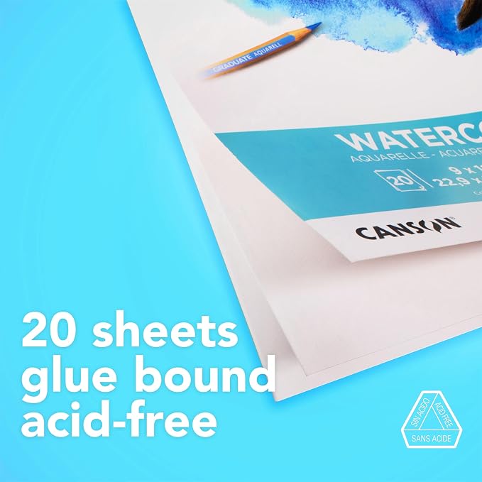 Canson Graduate Watercolor Pad, 5.5x8.5 inch, 20 Sheets | Artist Paper - Image 3