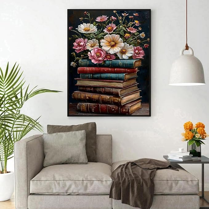 Book Flower Diamond Art Kits for Adults, DIY 5D Diamond Painting Kits for - Image 4