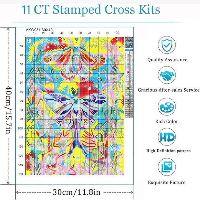 Eiazuiks Halloween Stamping Cross Stitch Kit, Skull Halloween Counting Cross - Image 5