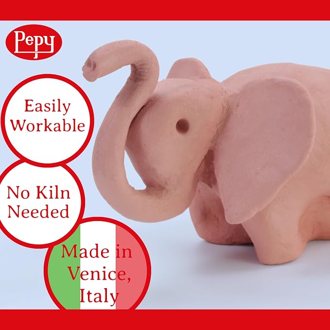 Pepy Premium European Air Dry Modeling Clay Terracotta 2.2 lb Box of 12 Bars - Image 2