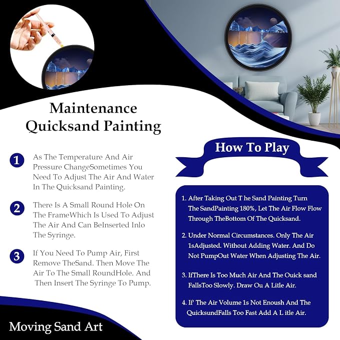 Mtadmai 24" Moving Sand Art, 3D Sand Art Pictures Deep Sea Sandscape Living - Image 4