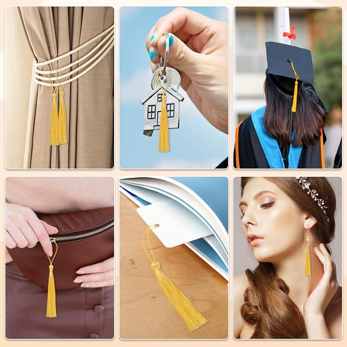 Bookmark Tassels Bulk, Cridoz 50Pcs Small Tassels Silky Handmade Soft Craft - Image 6
