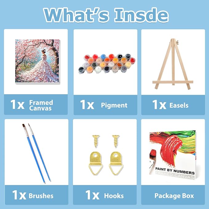 hkejoi Woman Paint by Numbers Kit - Image 5