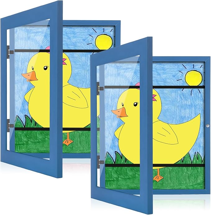 Kids Art Frames, 8.5x11 Front Opening Kids Artwork Frames Changeable, Dark Blue by GULETHUN