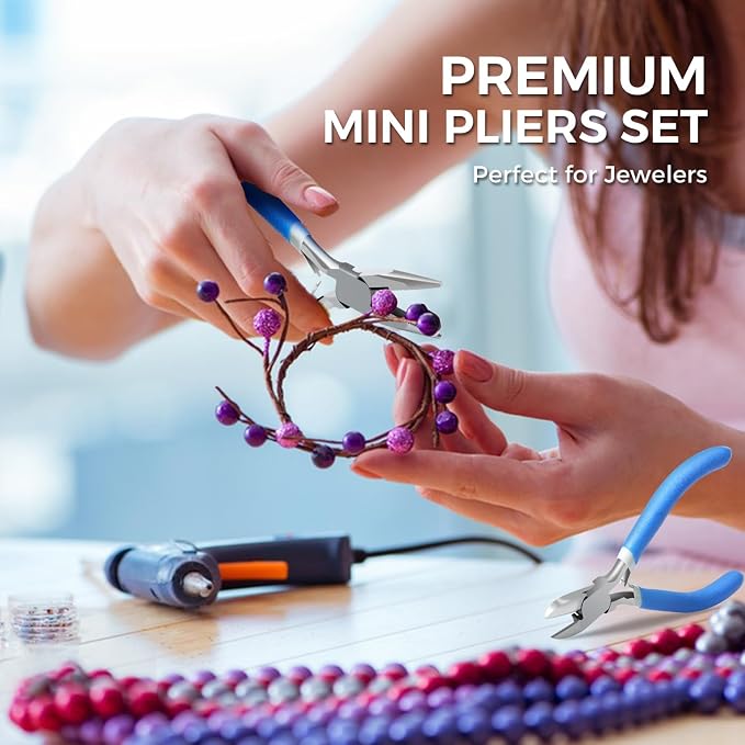 SOONAN 5 Pieces Mini Pliers, Long Lasting Tool Set Cable Cutters, Long Needle - Image 3