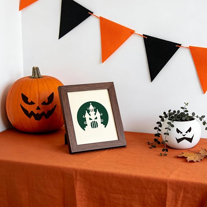 40 PCS Halloween Painting Stencils, 6 Inch Plastic Reusable Pumpkin Faces - Image 4