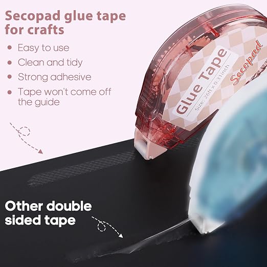 Secopad Scrapbook Tape, 8 Pack Double Sided Tape Roller - Image 2
