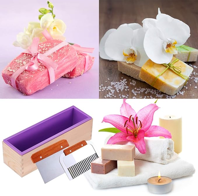 Ogrmar Silicone Soap Molds Kit-42 oz Wooden Silicone Rectangular Mold - Image 6