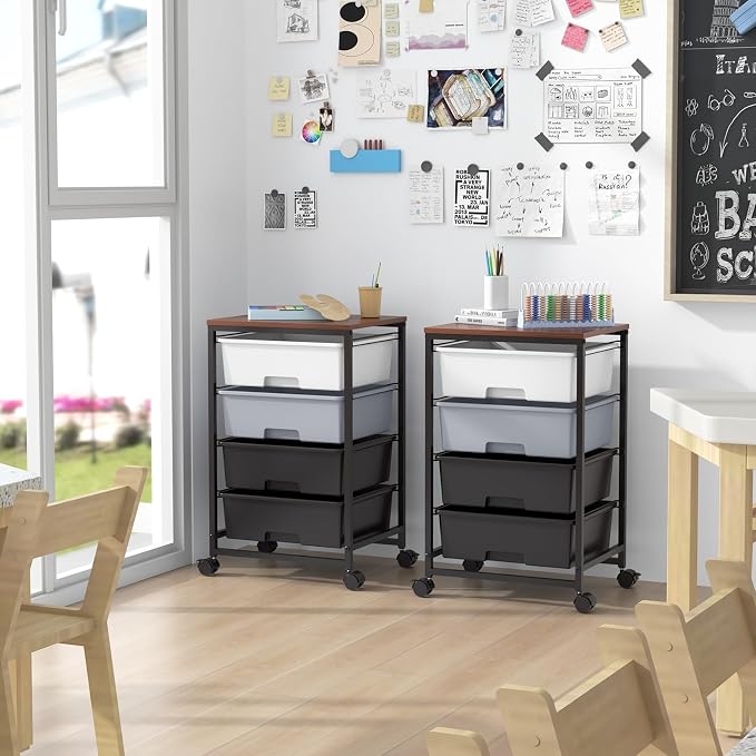 SYKIARIOL Utility Cart with 4 Drawers, Rolling Storage Cart with Drawers - Image 8