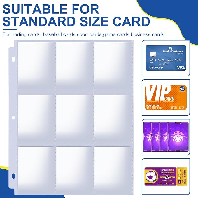 2160 Pockets Card Sleeves Binder Sheets, 9 Pocket Card Sleeves - Image 4