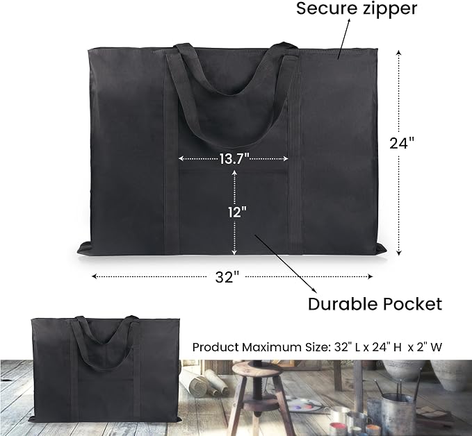JJRING Dacron Light Weight Art Portfolio Bag, and Drawing - Image 2