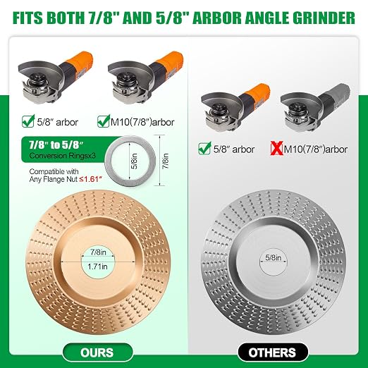 14pcs Wood Carving Disc Set for 4 in 4.5 in Angle Grinder | For Quick Rough - Image 5