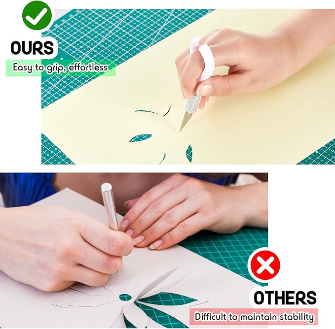 Lasnten 2 Pack Fingertip Craft Knife 4.2 Inch Finger Detail Knife - Image 3