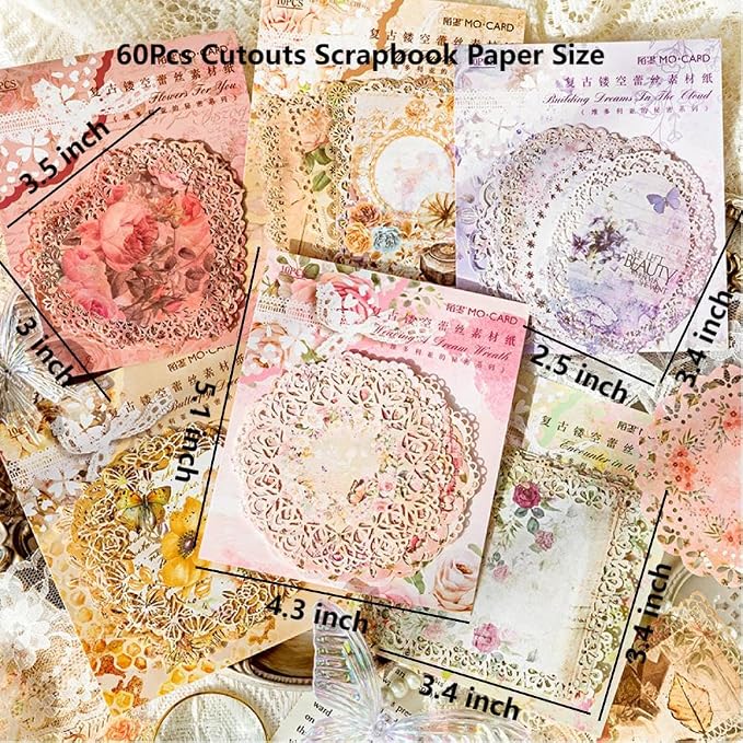 Antique Cutouts Lace Edge Scrapbook Paper, Journaling, Card Making, Junk - Image 6