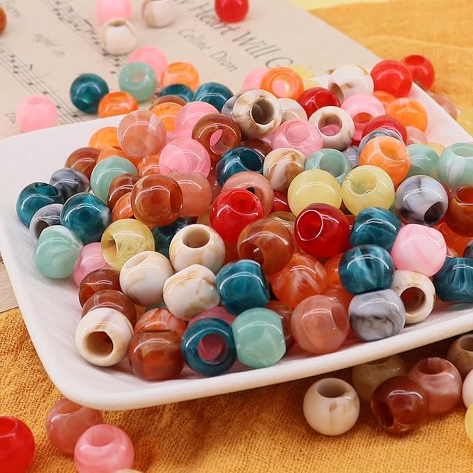 350pcs 12mm Acrylic Colorful Pop Spring Large Hole Rainbow Macrame Beads - Image 4