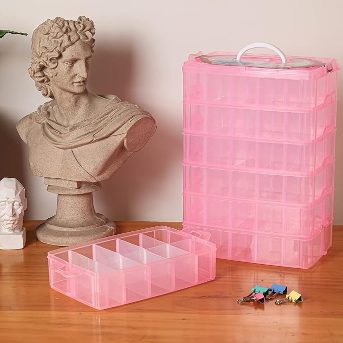 Sooyee 7 Layers Stackable Storage Container, 70 Adjustable Compartments - Image 7