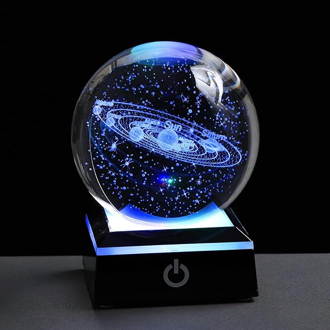 Qianwei 3D Solar System Model Crystal Ball Astronomy Gifts Men Space Decor | by QianweiCrystal