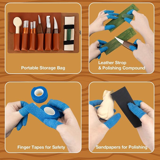 Wood Carving Kit, Wood Whittling Kit - Image 6