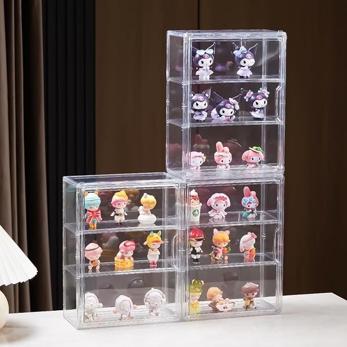 3 Tiers Clear Acrylic Display Case, Plastic Storage Bins - Image 2