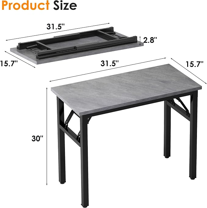 Need Small Folding Computer Desk, 31.5 Inch Writing Table, Sturdy Foldable Desk - Image 3