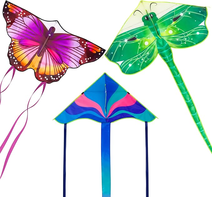 3 Pack Large Kites, Butterfly Delta Dragonfly Kites Easy to Fly | - Image 9