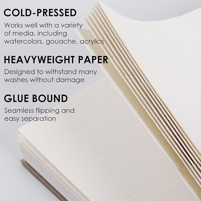 Fingraspuro 9x12 Watercolor Pad, 100% Cotton, Cold Press, 30 Sheets | 140 - Image 2