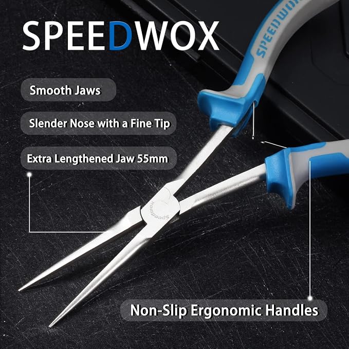 SPEEDWOX Long Reach Needle Nose Pliers 7 Inches Slim Extra Long Nose Pliers - Image 3