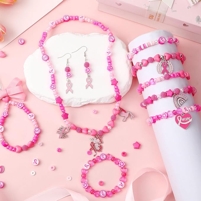 UPINS 2100Pcs Breast Cancer Awareness Beads Kit - Image 2