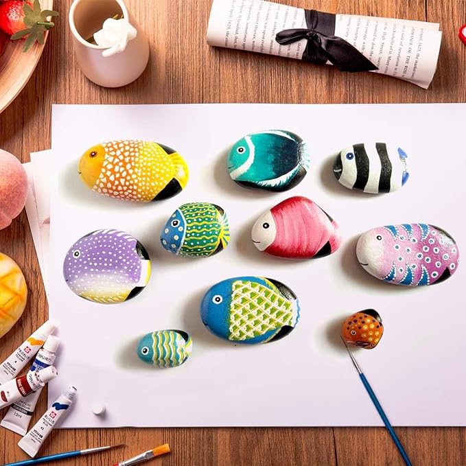 Lifetop 50PCS Painting Rocks, DIY Rocks Flat & Smooth Kindness Rocks - Image 6