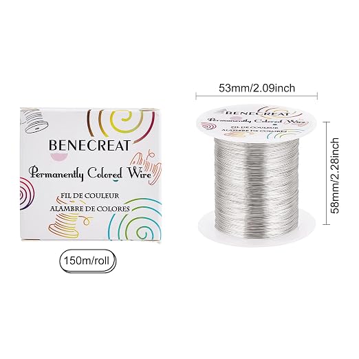 BENECREAT 28 Gauge 164 Yards Tarnish Resistant Silver Wire Jewelry Beading Wire - Image 2