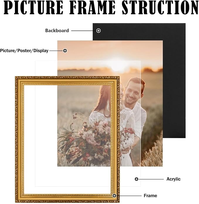 12×16 Picture Frame Gold - Image 3