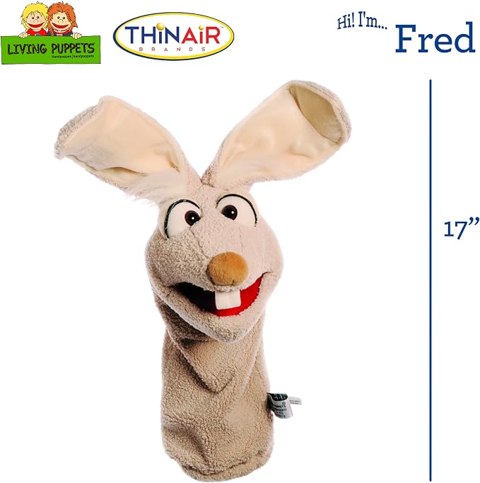 Living Puppets - Fred the 17-Inch Rabbit, Plush Hand Puppet - Image 2