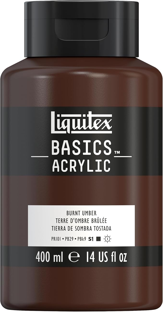 Liquitex BASICS Acrylic Paint, 400ml Bottle, Burnt Umber by Liquitex