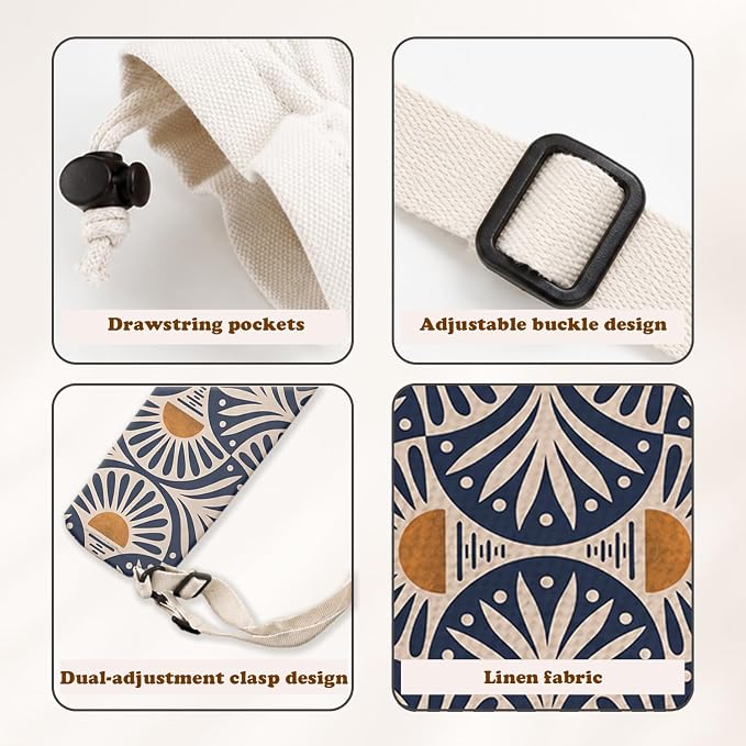Art Deco Blue and Orange Sun Mahjong Mat Bag - Image 3