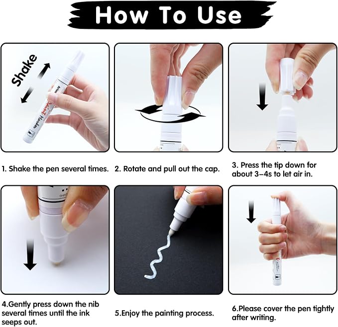 Artsunlvy White Paint Pens marking pens Permanent Markers - Image 2
